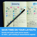 Ultimate Productivity Stencils & Stickers - X20 Sheets of Planner Stickers, X6 Stencils - Calendars, to Do Lists, Habit Trackers, Goals -