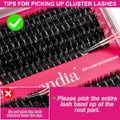 Fowendia Lash Clusters Kit Fluff 80D 100D Individual Lashes D Curl Cluster Eyelash Extensions 10-18mm DIY Lash Extension Kit Lash Bond and Seal