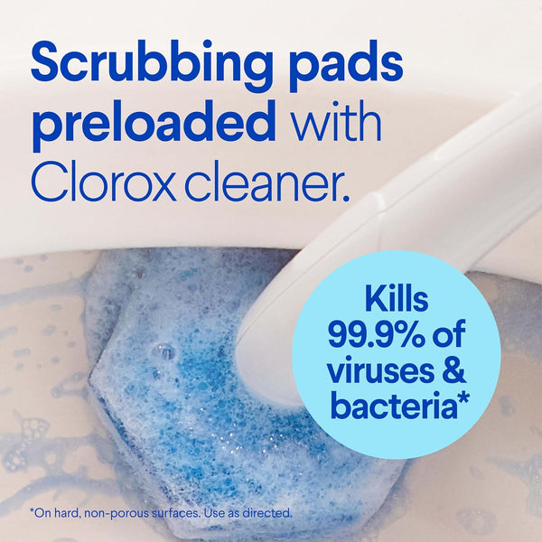 Clorox ToiletWand Toilet Bowl Cleaner- Toilet Brush, Storage Caddy and 16 Disinfecting Refill Heads 16 Count (Pack of 1)
