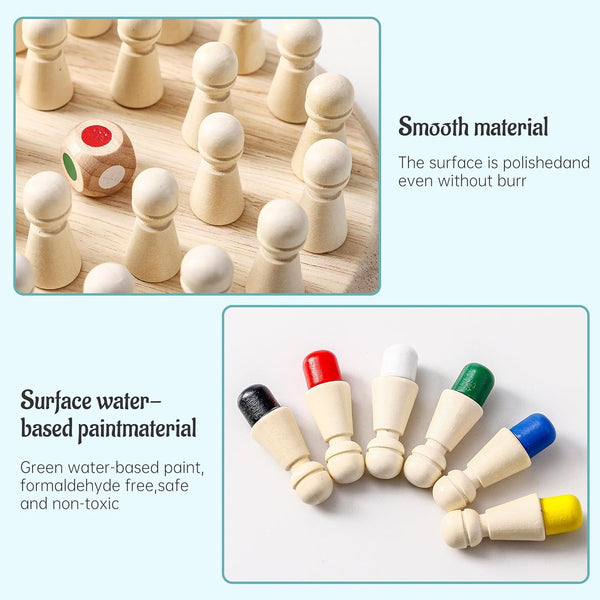 Wooden Memory Chess Matching Game: a Family Board Game Suitable for Children and Adults, Puzzle Toys Suitable for Ages 3, 4, 5, and 6, Birthday