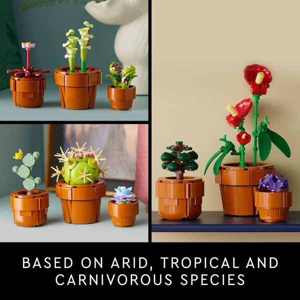 LEGO Botanicals Tiny Plants - Artificial, Fake Indoor Plant Building Set for Home, Kitchen, Desk Decoration, Adults Ages 18+ - Gift for Birthdays