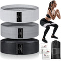 Fabric Resistance Bands for Working Out, 3-Set Exercise Loops for Home Gym Black