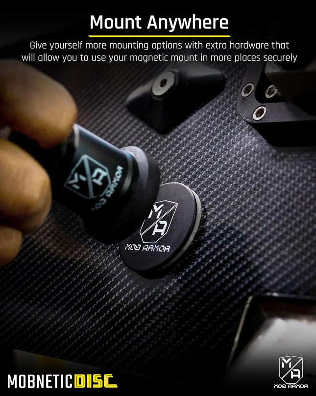 Mob Armor Magnetic Phone Mount Plates - Strong Adhesive Steel Discs for Mobnetic Maxx & Mob Magnetic Car Mounts, Compati