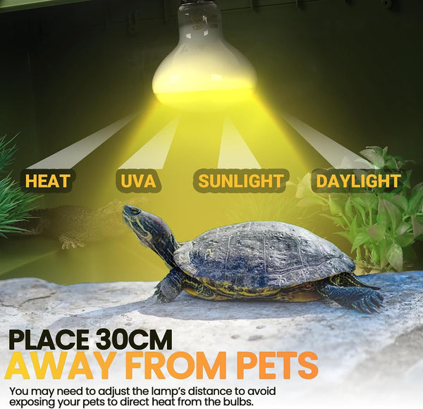 CALPALMY (4-Pack 100W Reptile Heat Lamp Bulbs - UVA Daylight Basking Light Bulbs for Reptiles, Turtles, Lizard, Bearded Dragon and Amphibians -