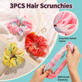LEOBRO Spa Headband, 6pcs Makeup Headbands & Hair Ties, for Women Girls Tie-dyed Colorful, Orange, and Pinkish Purple