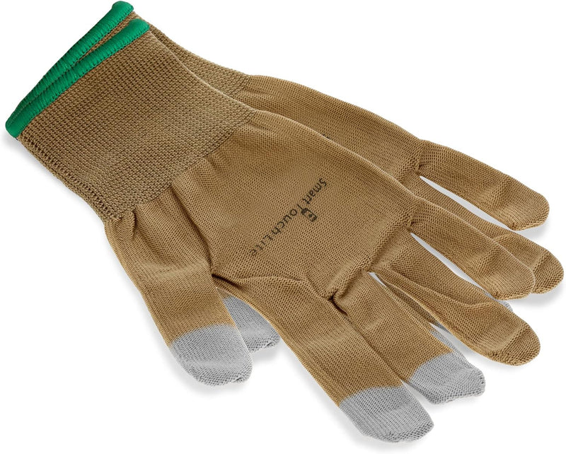 INDOOR/Outdoor Touchscreen Gloves, Comfort Barrier, SILVER Thread X-Small (Pack of 1) Tan