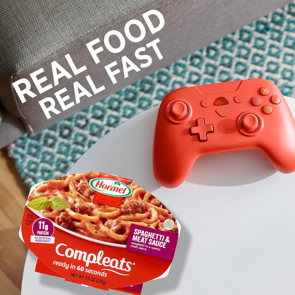 HORMEL COMPLEATS Spaghetti & Meat Sauce Microwave Tray, 7.5 oz. (7 Pack) Spaghetti with Meat Sauce
