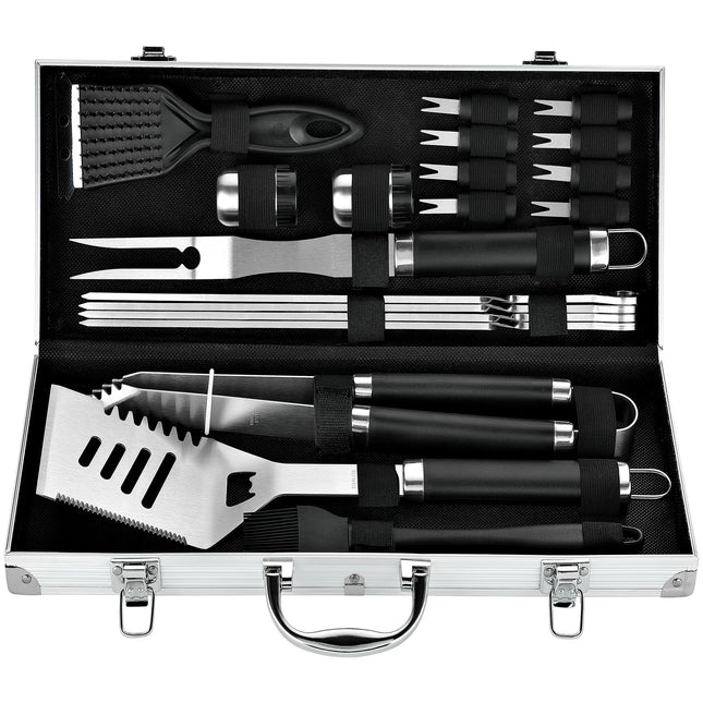 ROMANTICIST 20Pc Heavy Duty BBQ Grill Tool Set in Case - the Very Best Grill Gif