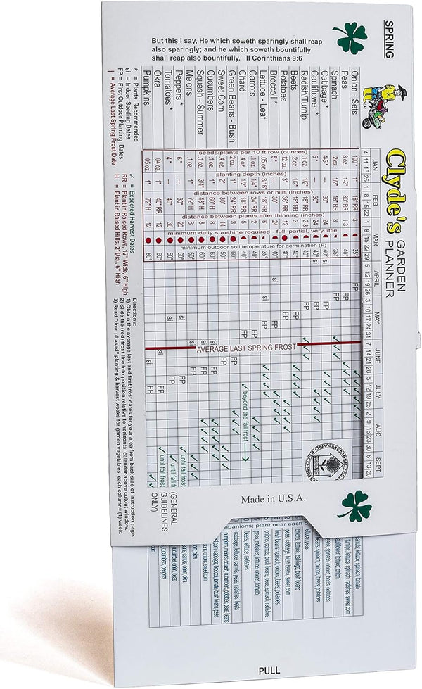 Clyde'S Garden Planner - Vegetable Planting Slide Chart, 2023, 5" X 8.5", Green Cardstock