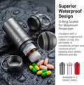 3 Packs Waterproof Aluminum Pill Fob Container, EFFIET Nitro Bottle Holder Nitroglycerin Pill Case Emergency Keychain Pill Holder for Medicine