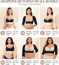 BRABIC Upper Arm Shaper Post Surgical Slimmer Compression Sleeves Posture Corrector Tops Shapewear for Women Black Half Sleeve Large