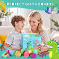 Bath Bombs for Kids with Surprise Toys Inside - 9 Pack Dinosaur Bath Bombs Gift Set, Dinosaur Toys for Kids 3 4 5 6 7 8 9 Years, Birthday Gifts