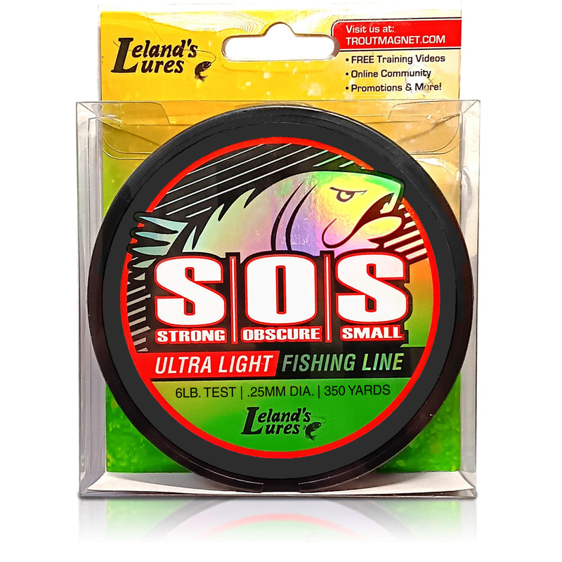 Trout Magnet Trout S.O.S. Fishing Line - 2lb Test, 350 Yard Spool, .16mm Diameter - The Strongest Light Invisible Fishing Line - Made in the USA