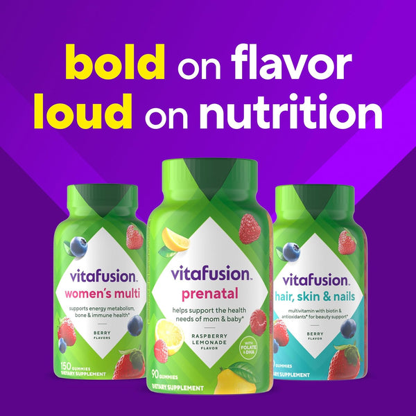 Vitafusion Prenatal Gummy Vitamins, Raspberry Lemonade Flavored, Pregnancy Vitamins for Women, with Folate and DHA, AmericaÃ¢ÂÂS Number 1 Gummy