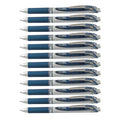 Pentel EnerGel RTX Retractable Liquid Gel Pen, (0.7mm) Metal Tip, Medium Line, Navy Blue Ink, Box of 12 (BL77-CA) Blue 12 Count (Pack of 1) 12 Pack