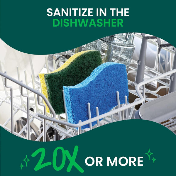 Scotch-Brite Heavy Duty Scrub Sponge, 6 Kitchen Sponges Designed for Tough Messes in the Kitchen That Last 3X Longer*, Best for Cast Iron Skillets