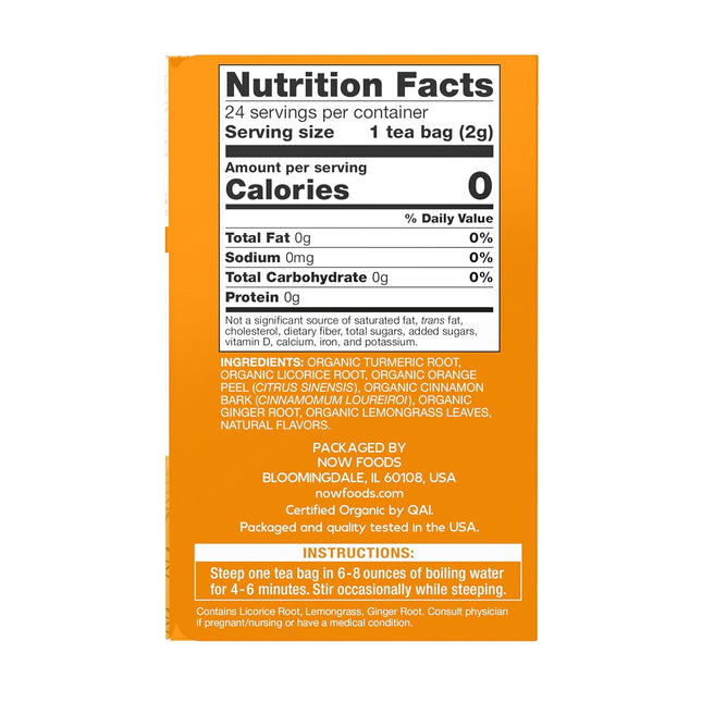 Give a Tea Organic Turmeric Ginger Tea, Caffeine-Free, USDA Certified Organic, N