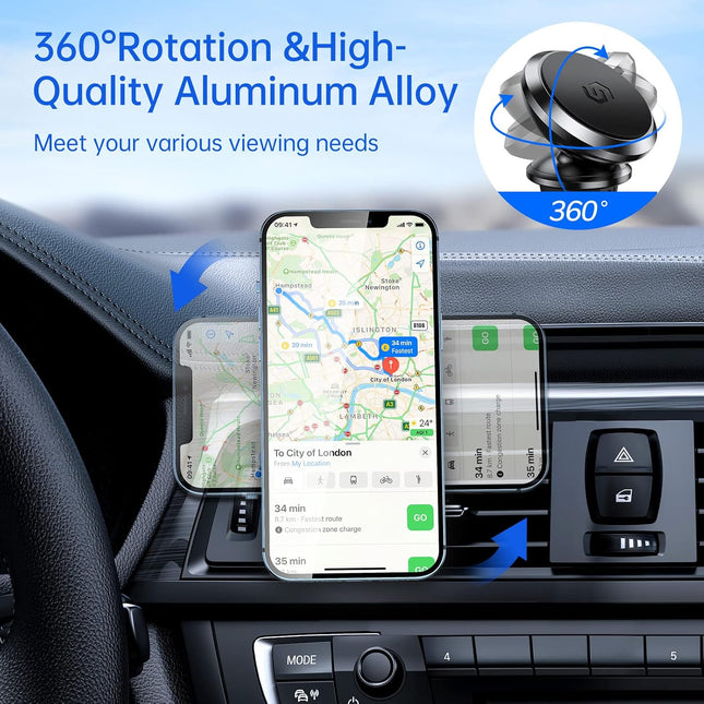 SYNCWIRE Magnetic Phone Holder for Car, 360° Rotatable Super Strong Magnets Air