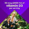 Vitafusion Vitamin D3 Gummy Vitamins for Bone and Immune System Support, Peach, Blackberry and Strawberry Flavored, 50 Mcg Vitamin D, AmericaâS