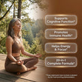 Clean Nutraceuticals Lions Mane 20in1 Mushroom Supplement with Turkey Tail Reishi Cordyceps Chaga Maitake Meshima Poria Cocos Shiitake Oyster