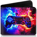 EXXBYELI Boys Wallet for Kids, Cool Kids Gamer Wallet for Boys Ages 8-10 9-12 11-15 with Credit Id Card Cash Holder Black Rfid Blocking Zipper For