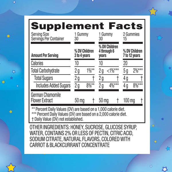 Zarbee's Kids Gentle Bedtime Gummies with Chamomile, Melatonin-Free, 30 ct Raspberry Lemon 30 Count (Pack of 1)