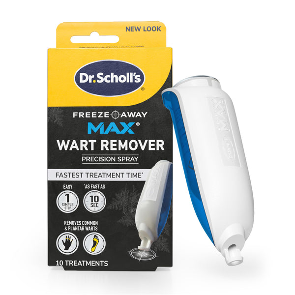 Dr. Scholl's Freeze Away MAX Wart Remover, 10 Treatments - As Fast As 10 Seconds to Treat Warts, Removes Common Warts & Plantar Warts on Hands &