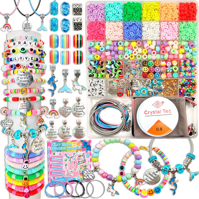 Leitait Girls Toys Bracelet Making Kit -3400Pcs Charm Jewelry Making Kit Supplie
