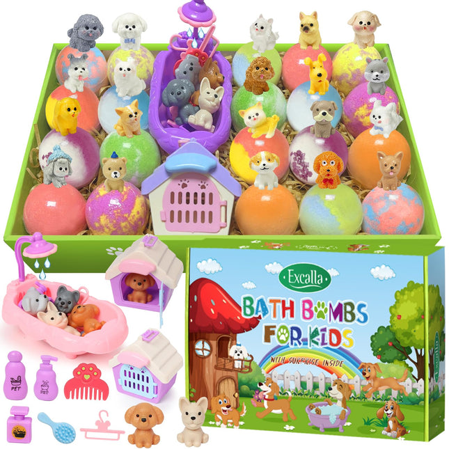 Bath Bombs for Kids with Surprise Inside, 20 Pack Kids Bath Bombs with Puppy Dol