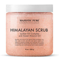 MAJESTIC PURE Himalayan Salt Body Scrub with Lychee Oil, Exfoliating Salt Scrub to Exfoliate & Moisturize Skin, Deep Cleansing - 10 oz Himalayan