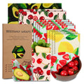 Reusable Beeswax Wrap, 11 Pack Eco-Friendly Beeswax Wraps for Food, Organic, Sustainable, Biodegradable, Zero Waste, Plastic-Free Food Storage, 1L