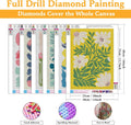 6 Pack Diamond Art Kits for Adults Flower, DIY 5D Diamond Painting Kit for Beginners Floral, Full Round Drill Gem Art Dots for Adults, Perfect for