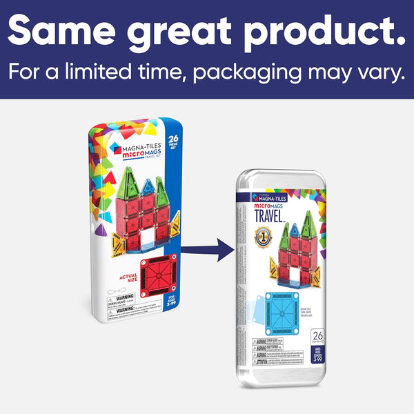 MAGNA-TILES Micromags 26-Piece Travel Magnetic Construction Set Ã¢ÂÂ Bold Colors, the Original Magnetic Building Brand