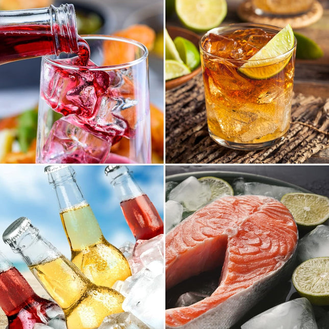 Ozera 2 Pack Silicone Ice Cube Tray, Ice Cube Trays for Freezer, Easy Release Silicone Ice Cube Molds for Whiskey, Cockt