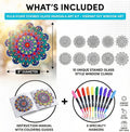 Hula Home Stained Glass Mandala Art Kit - DIY Window Clings with Markers, 10 Suncatchers - Perfect Hobby for Adults, Kids, Teens & Seniors - Ideal