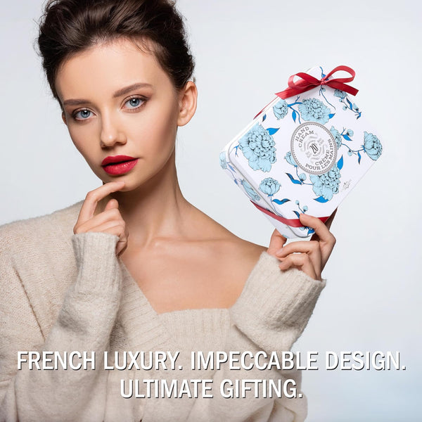 La Chatelaine Hand Cream Trio Tin Gift Set, Ready-To-Gift Tin, Nautral, Made in France with 20% Organic Shea Butter, Nourishing and Moisturizing