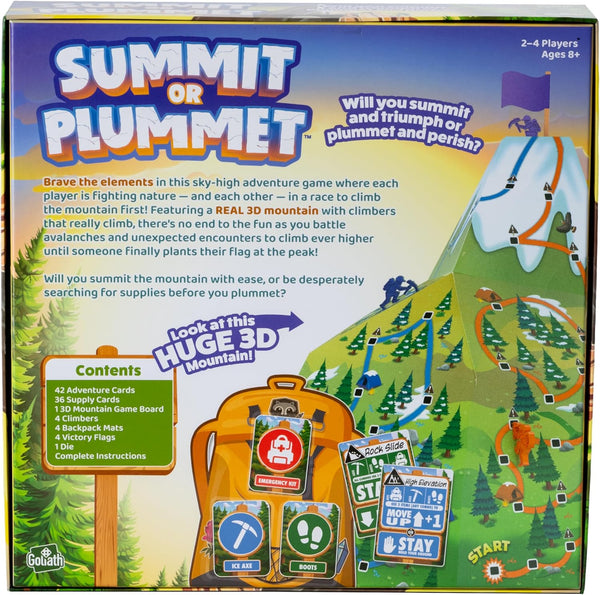 Goliath Summit or Plummet Game | Includes A Giant 13-Inch Tall 3D Mountain | 2-4 Players | Ages 8+ 6.35 x 10.5 x 0.1 inches