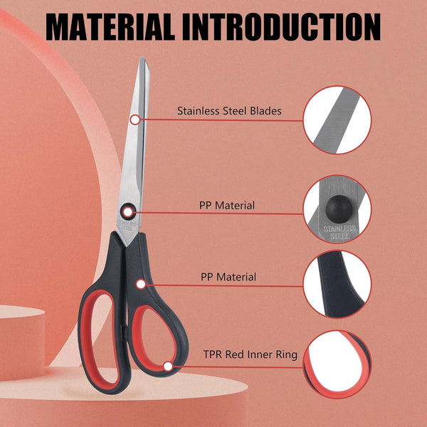 Lichamp 8.5â Scissors, 12-Pack Multipurpose Sharp Scissor, Comfort Grip Handles Household for Office, School, Home and Arts