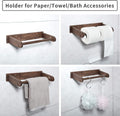 Wood-Paper-Towel-Holder-Under-Cabinet-Kitchen-Handmade - Wall Mounted/Adhesive No Drill Sturdy Roll Hanging Organizer, Horizontal Papertowel