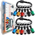 12PCS Bit Holders 1/4 Socket, Hex Shank Screwdriver Bit Holder for Impact Driver Drill Bit Keychain Extension Bar Quick Release Easy Change,