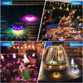 Floating Pool Lights with 6 Dynamic Lighting Effects, IP68 Waterproof, Rechargeable RGB Upper and Lower Color Changing for Inground Pools - 6 Pack