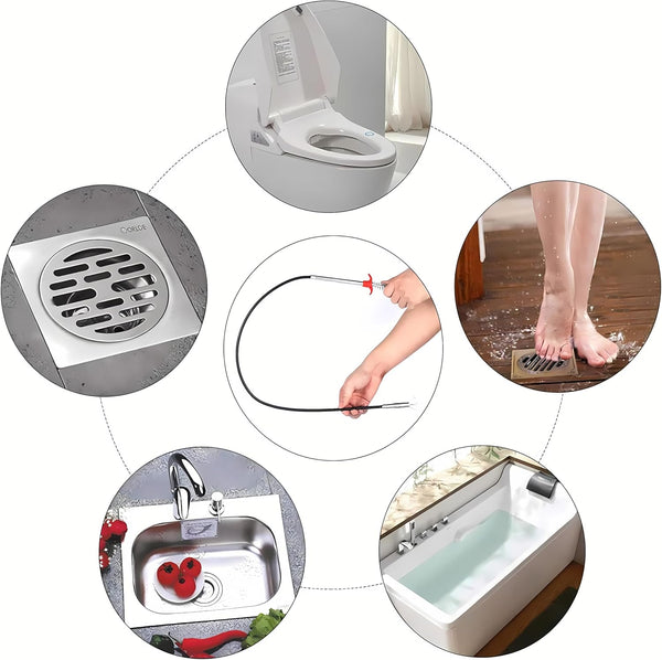 Drain Snake, Drain Clog Remover - Gutter Cleaning Tools Drain Cleaner for Toilet Sewer Shower Kitchen Bathroom Tub Clogged Drains Opener Cleaning