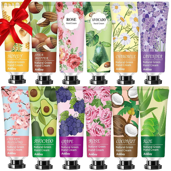 12 Pack Hand Cream Gifts Set for Women,Teacher Appreciation Gifts,Graduation Gifts,Birthday Gift,Natural Hand Lotion Travel Size for Dry Cracked