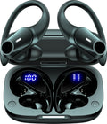 GOLREX Wireless Earbuds Bluetooth Headphones 80H Playtime Ear Buds with Wireless Charging Case & Dual LED Power Display Over-Ear Earphones with