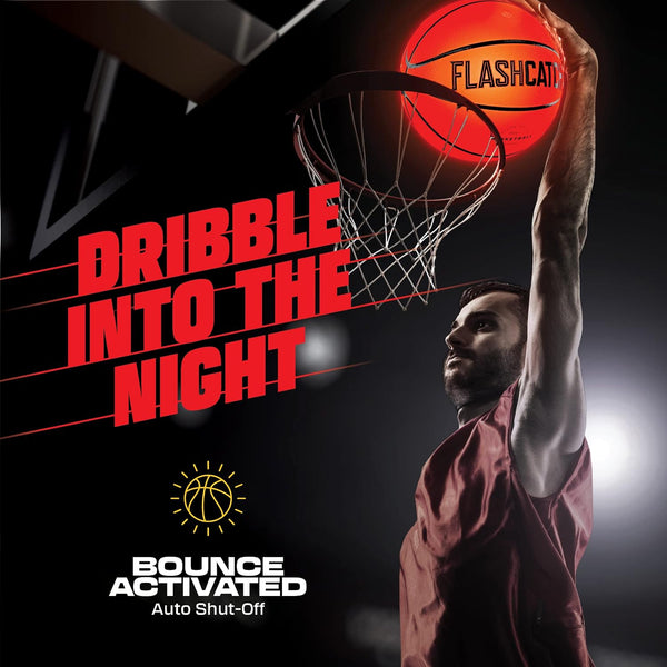 FlashCatch Light Up Basketball - Glow in The Dark - Sports Gear Accessories Gifts for Boys 8-15+ Year Old - Kids Teens Gift Birthday Ideas - Teen