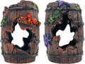 Faeshoo Fish Tank Decoration Betta Fish Tank Decorations Accessories for Aquarium Tank, Starfish Barrel X 1Pc, Aquatic Plants X 4Pcs