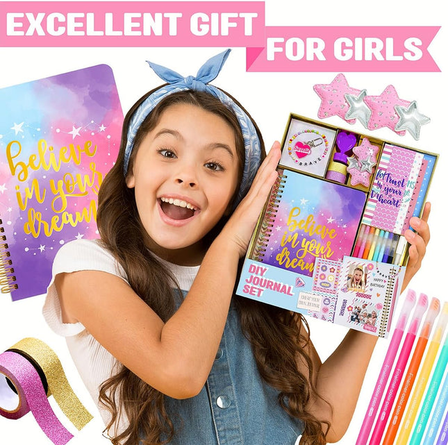 DIY Journal Kit for Girls - DIY Journal Set for Tween & Teen Girls, Stationery Set, Scrapbook & Diary Supplies Set, Jour