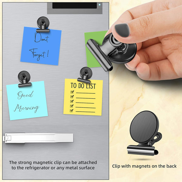 Grtard 6 Pack Magnetic Clips Heavy Duty, Strong Magnet Clips for Fridge Black 6pack