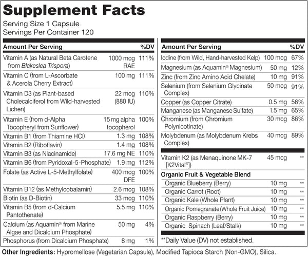 NATURELO Mens Multivitamins - One Daily Multivitamin for Men with Vitamins, Minerals & Organic Whole Foods, Boost Energy & Health, Non-Gmo, 120