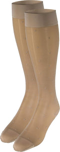 Truform Sheer Compression Stockings, 15-20 mmHg, Women's Knee High Length, Dot Pattern, Nude, Medium Nude Medium (1 Pair) Dot Pattern